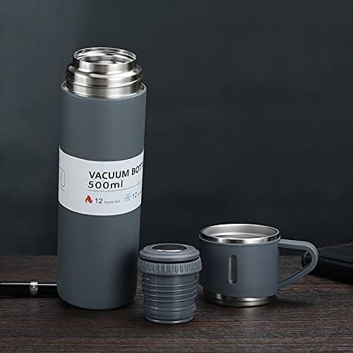 SkyShopy Stainless Steel Vacuum Flask Set with 3 Steel Cups Combo for Hot and Cold Drink Flask Bottle 500ml SkyShopy Stainless Steel Vacuum Flask Set with 3 Steel Cups Combo for Hot and Cold Drink Flask Bottle 500ml